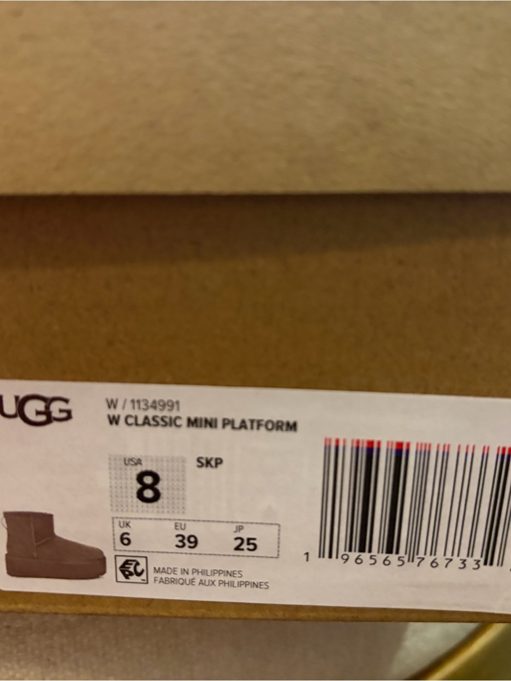 UGG W Classic Mini Platform Boots - SKP (Ugg color-smoke plume, but taupe/brown)